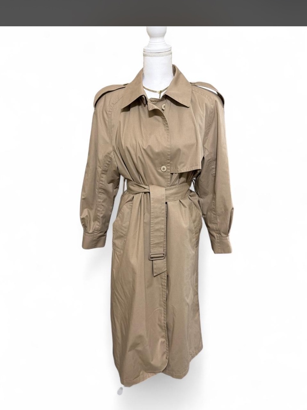 Vintage London Fog Khaki Trench Coat with Belt size 8P